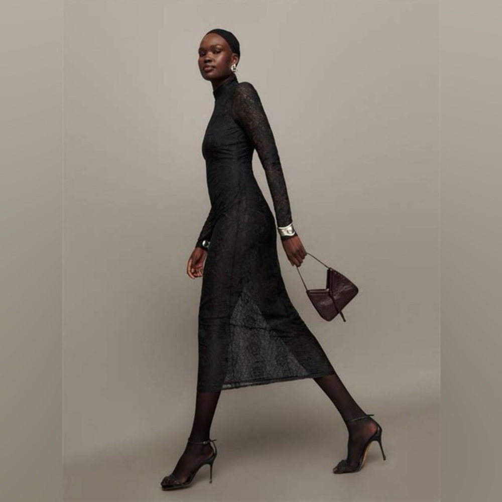 Reformation Mariano Knit Dress - Black - Medium
